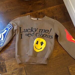 Brown Graphic Sweatshirt with Smiley Face, Kayne West
